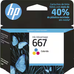 Cartucho de Tinta HP 667 Colorido Original (3YM78AB) Para HP DeskJet Ink Advantage 2376, 2776, 6476, 2874, HP - CX 1 UN Cartucho de Tinta HP 667 Colorido Original (3YM78AB) Para HP DeskJet Ink Advantage 2376, 2776, 6476, 2874, HP - CX 1 UN