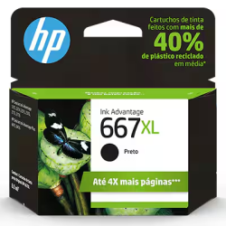 Cartucho de Tinta HP 667XL Preto Original (3YM81AB) Para HP Deskjet 2376, 2774, 2776, 6476, 2874, HP Cartucho de Tinta HP 667XL Preto Original (3YM81AB) Para HP Deskjet 2376, 2774, 2776, 6476, 2874, HP