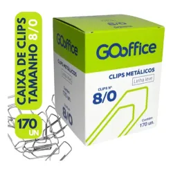 Clips 8/0 Galvanizado Go Office - Embalagem com 170 Unidades Clips 8/0 Galvanizado Go Office - Embalagem com 170 Unidades
