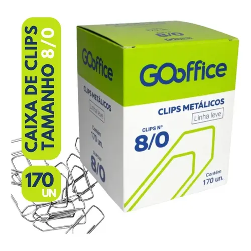 Clips 8/0 Galvanizado Go Office - Embalagem com 170 Unidades Clips 8/0 Galvanizado Go Office - Embalagem com 170 Unidades