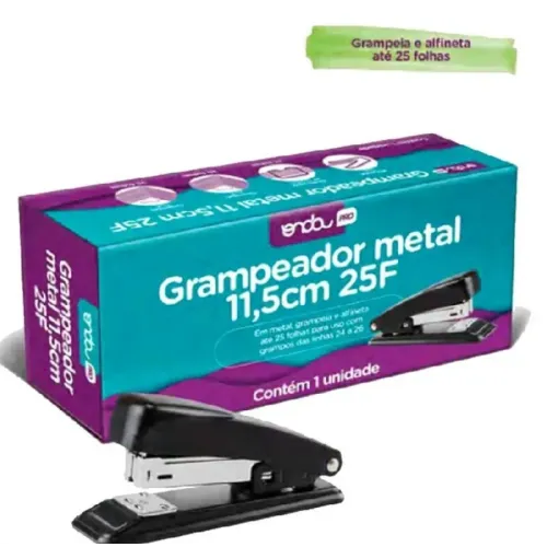 Grampeador de Metal Onda 11,5cm - Capacidade 25 Folhas Grampeador de Metal Onda 11,5cm - Capacidade 25 Folhas