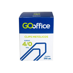 Clips 4/0 Galvanizado Go Office - Embalagem com 390 Unidades Clips 4/0 Galvanizado Go Office - Embalagem com 390 Unidades